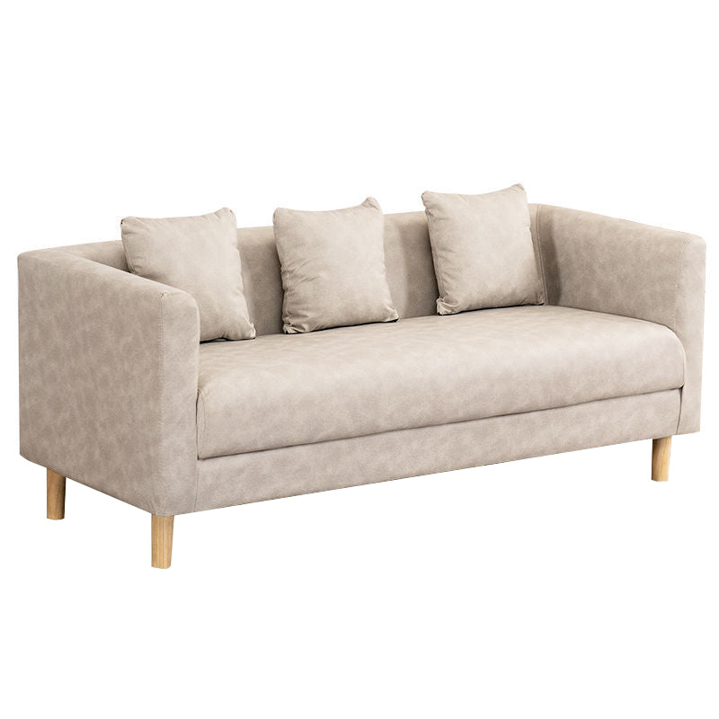 Faux Leather 3-seater Sofa Tuxedo Arm Stain Resistant 23.62" Wide