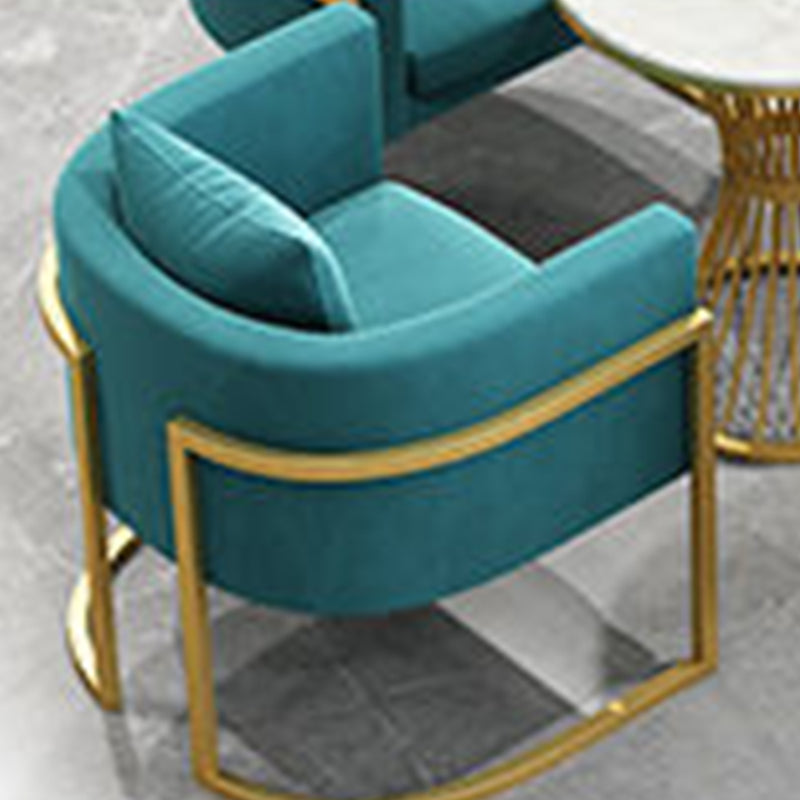 Velvet Gold Modern Sofa Tuxedo Arm Loveseat Contemporary Style