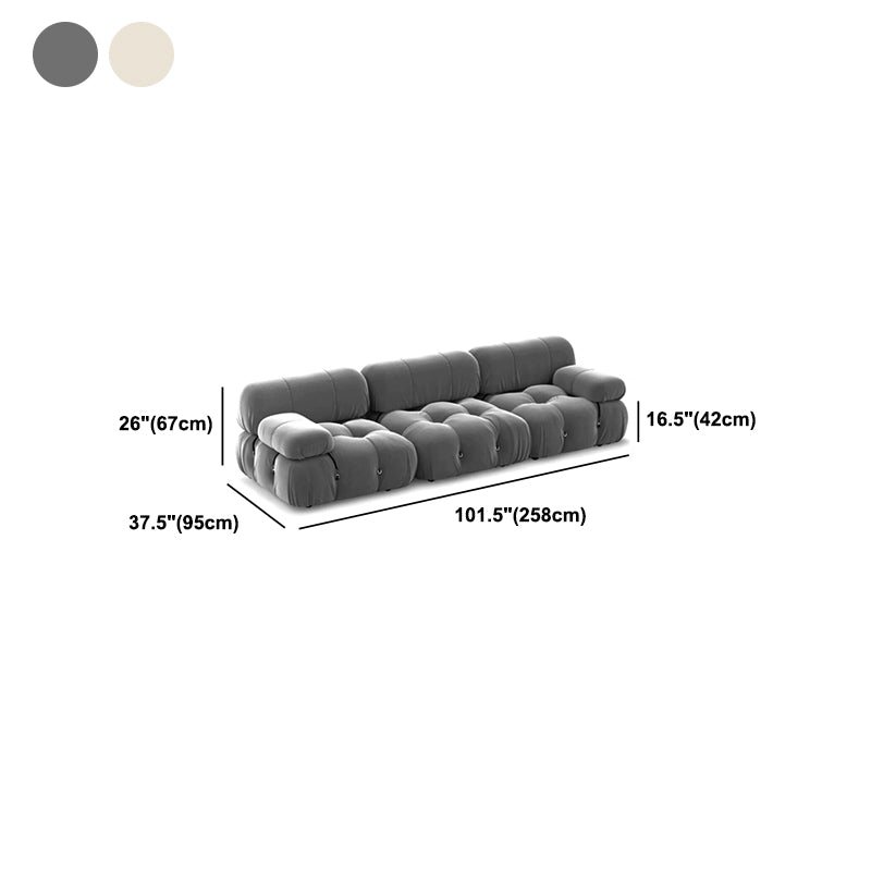 Modern Style Lamb Velvet Sofa Low Back Grey/white/orange/blue Sofa bed