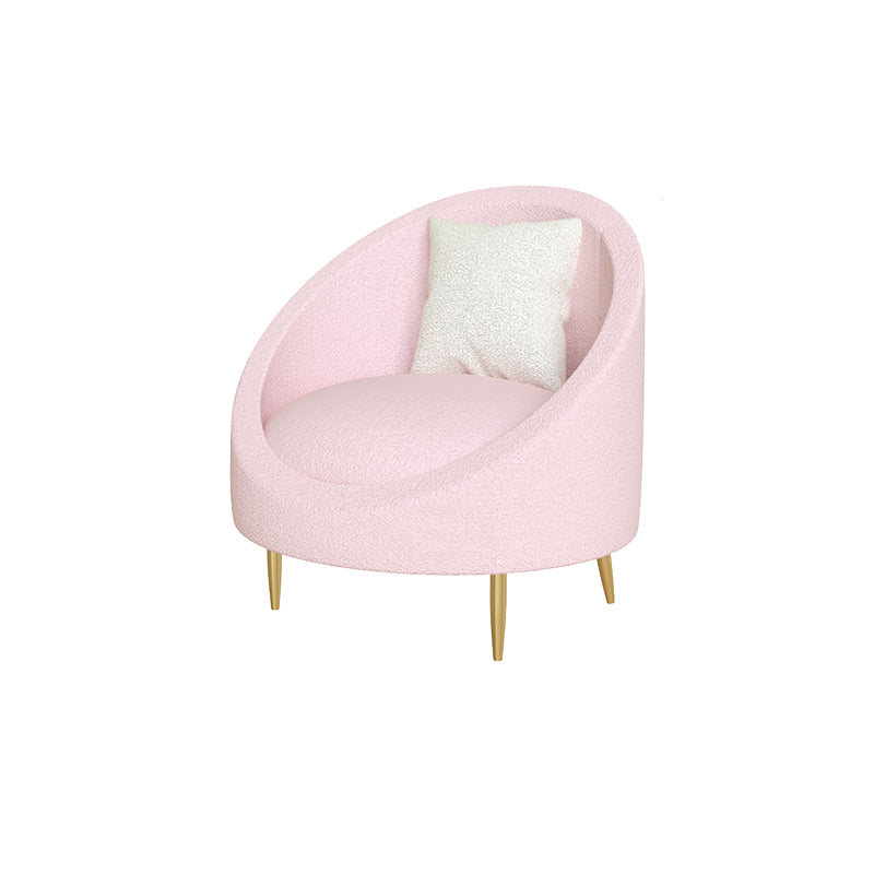 Velvet Contemporary Curved Sofa Sloped Arm Sofa for Living Room