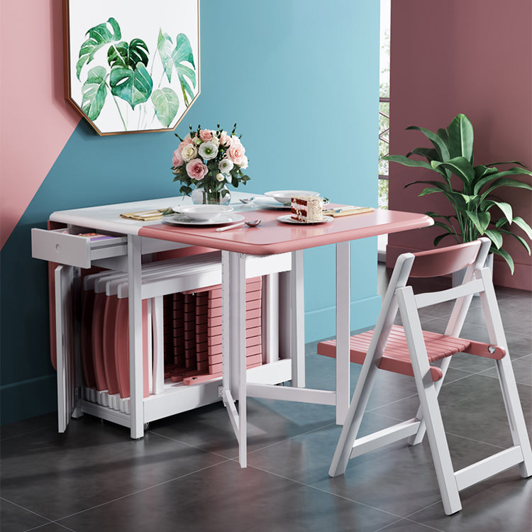 Rubberwood Solid Wood Table Mid-Century Folding Dining Table for Home (only Table)