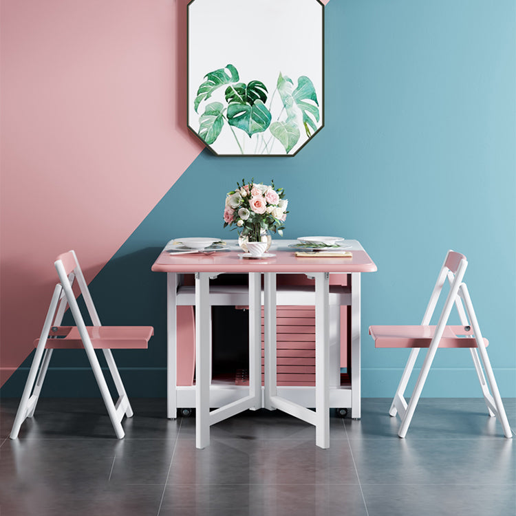 Rubberwood Solid Wood Table Mid-Century Folding Dining Table for Home (only Table)