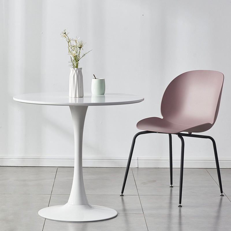 Contemporary Wood Round Dining Set Plastic 1/2/3 Pieces Dining Furniture for Home