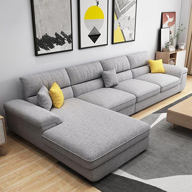 Contemporary Fabric 4-seat Sectionals 126" Pillow Top Arm Sectionals