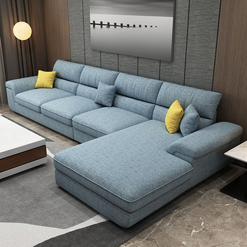 Contemporary Fabric 4-seat Sectionals 126" Pillow Top Arm Sectionals