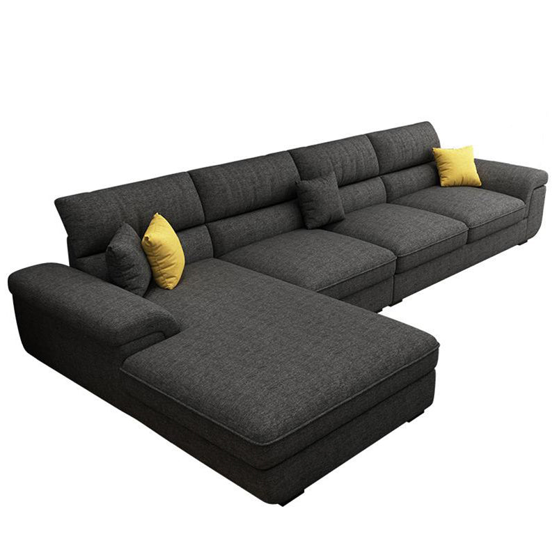 Contemporary Fabric 4-seat Sectionals 126" Pillow Top Arm Sectionals