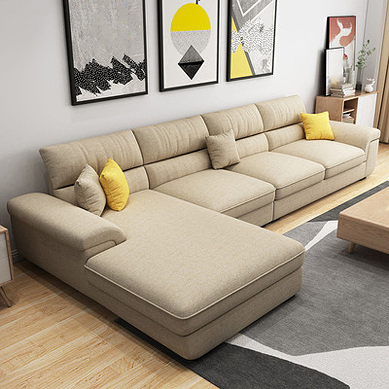 Contemporary Fabric 4-seat Sectionals 126" Pillow Top Arm Sectionals