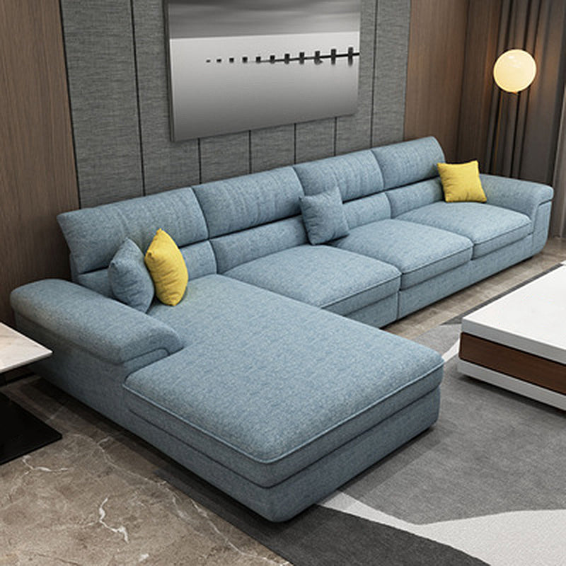 Contemporary Fabric 4-seat Sectionals 126" Pillow Top Arm Sectionals