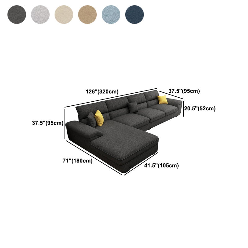 Contemporary Fabric 4-seat Sectionals 126" Pillow Top Arm Sectionals