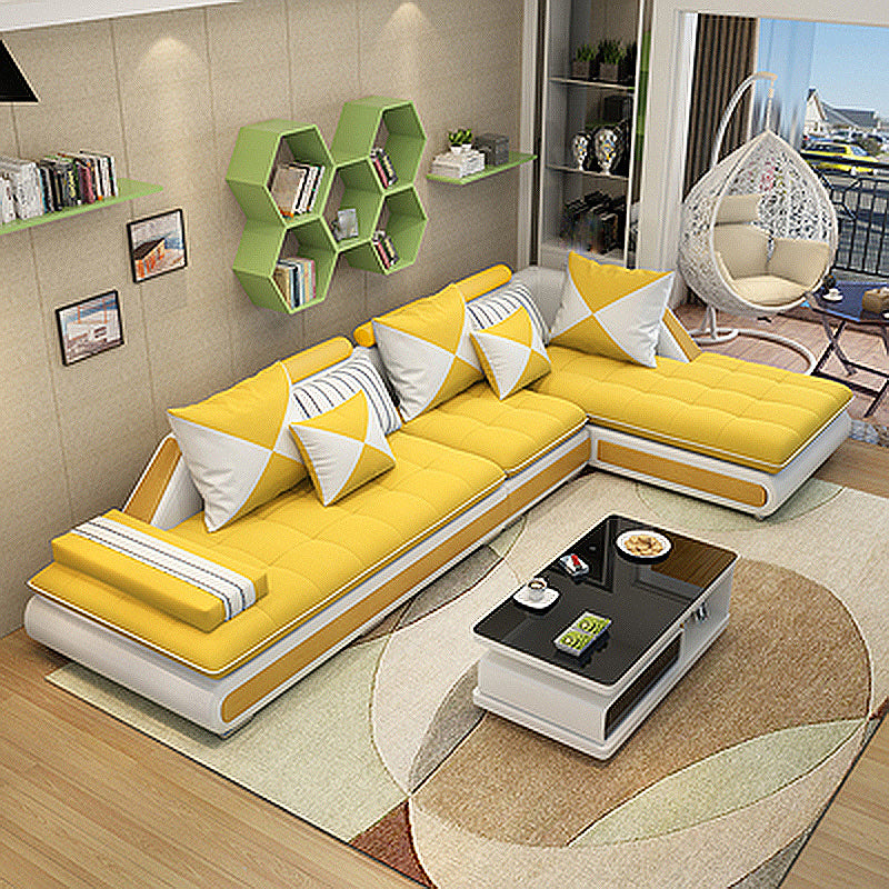 129.13 Inches Long Velvet Sectional Modern Sectional for Living Room