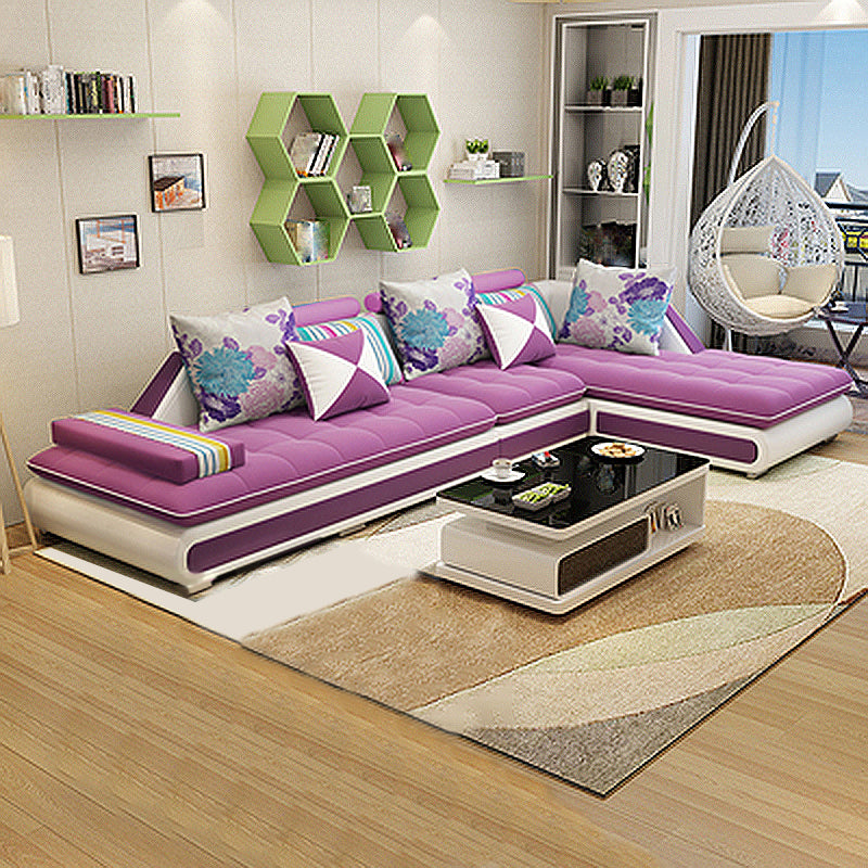 129.13 Inches Long Velvet Sectional Modern Sectional for Living Room