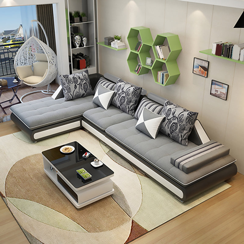 129.13 Inches Long Velvet Sectional Modern Sectional for Living Room