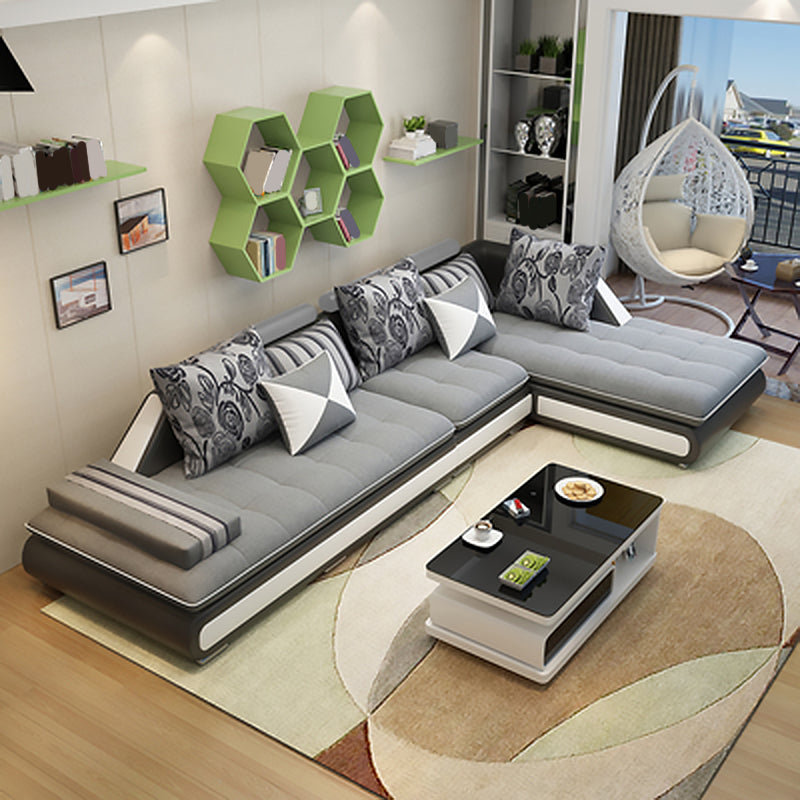 129.13 Inches Long Velvet Sectional Modern Sectional for Living Room