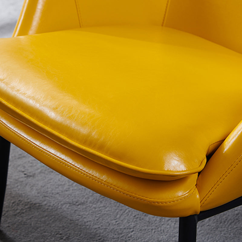 Mid-Century Modern Basic Four Leg Arm Chair Leather Accent Armchair for Living Room