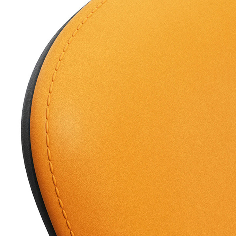 Mid-Century Modern Armless Side Chair Leather Basic Four Leg Side Chair for Bedroom