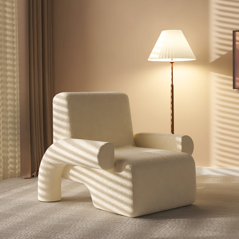 Contemporary 31.5"Wide Velvet/ Wool Fixed Back Sponge Arm Chair