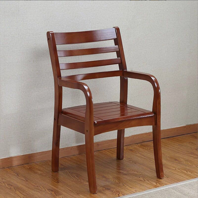 Mid-century Modern Style Rubber Wood Solid Wood Armrest Fixed Back ARM Chair