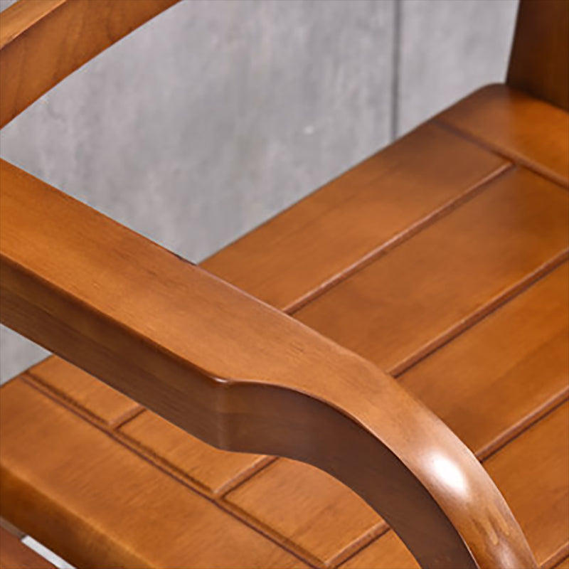 Mid-century Modern Style Rubber Wood Solid Wood Armrest Fixed Back ARM Chair