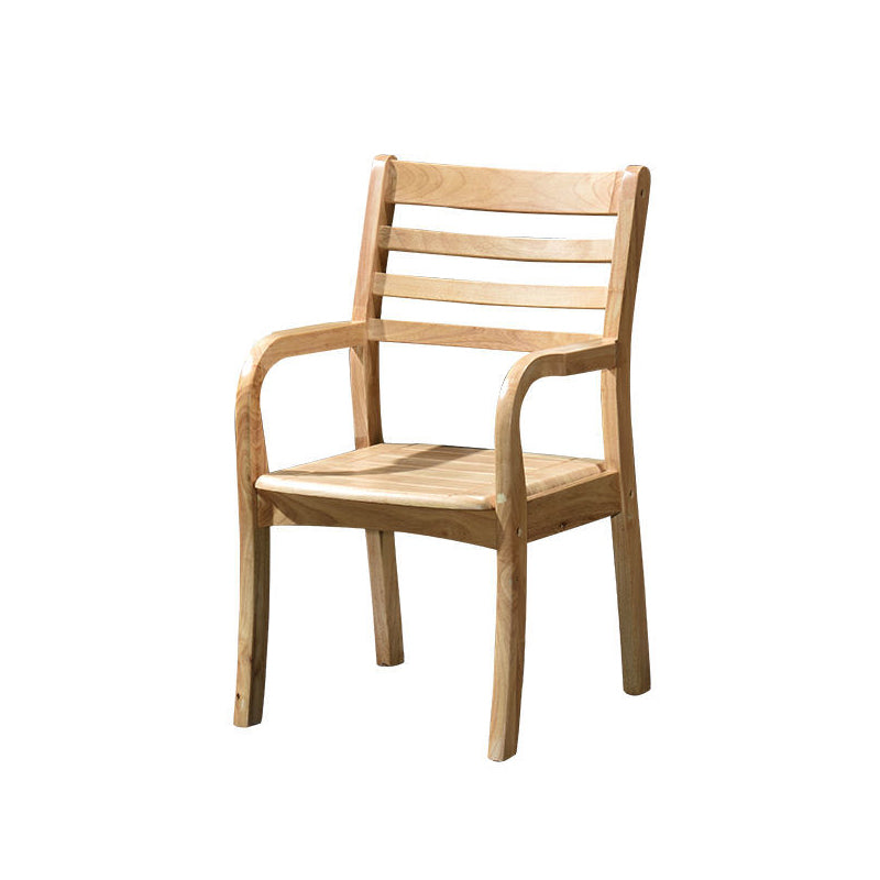 Mid-century Modern Style Rubber Wood Solid Wood Armrest Fixed Back ARM Chair