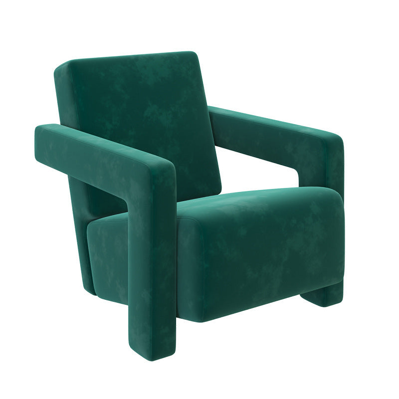 Contemporary 27.56"Wide Velvet Fixed Back Sponge Square Arm Chair