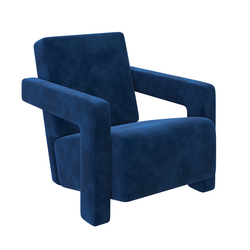 Contemporary 27.56"Wide Velvet Fixed Back Sponge Square Arm Chair