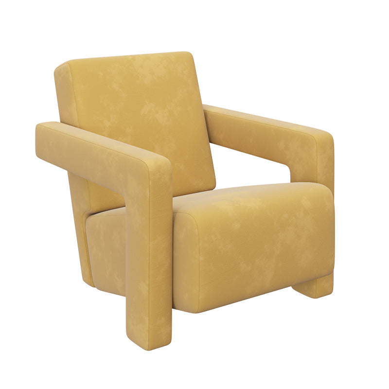 Contemporary 27.56"Wide Velvet Fixed Back Sponge Square Arm Chair