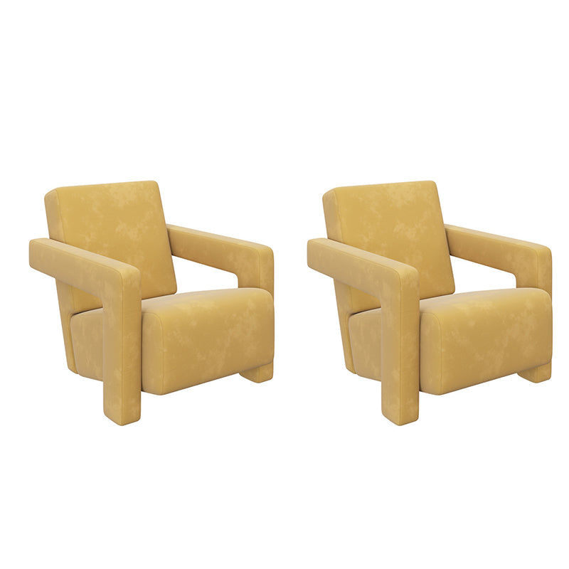 Contemporary 27.56"Wide Velvet Fixed Back Sponge Square Arm Chair