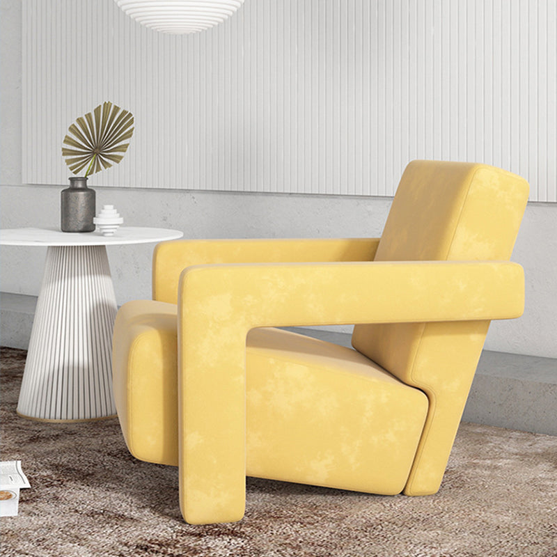 Contemporary 27.56"Wide Velvet Fixed Back Sponge Square Arm Chair