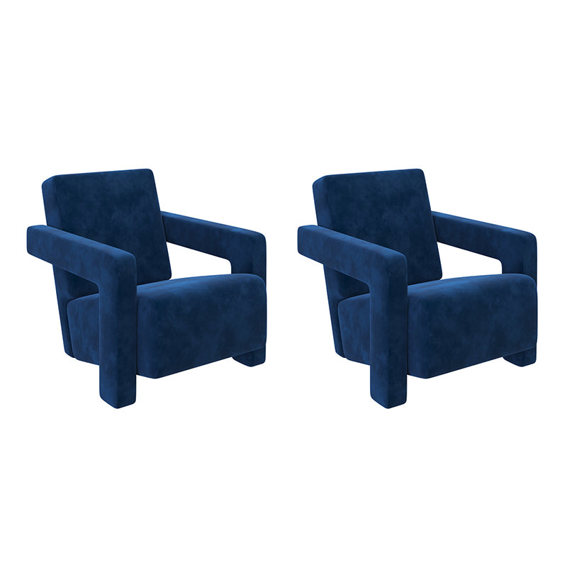 Contemporary 27.56"Wide Velvet Fixed Back Sponge Square Arm Chair