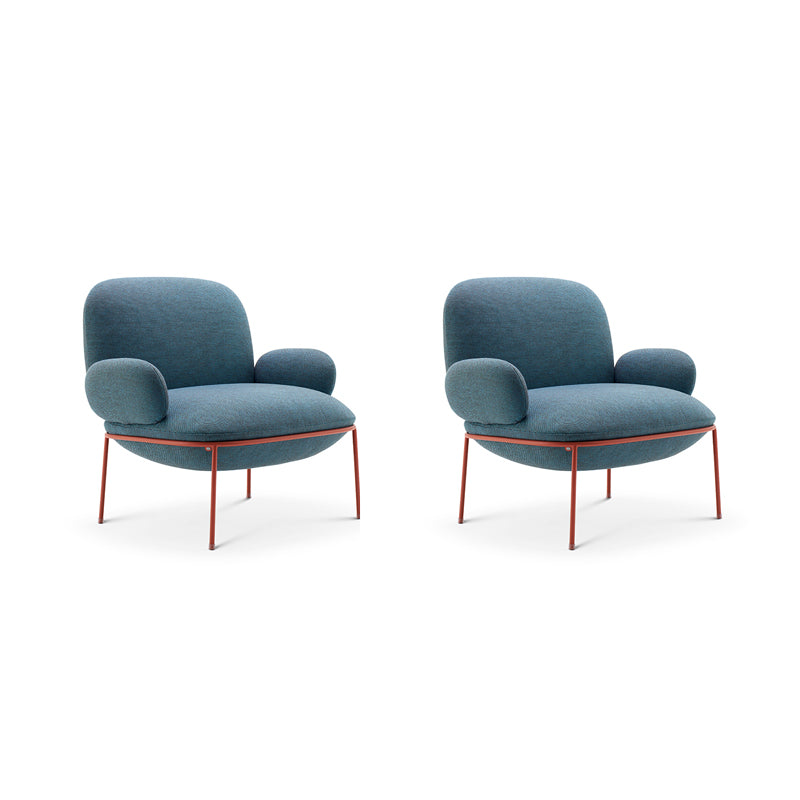 Contemporary 32.3"Wide Velvet Fixed Back Sponge 4 Legs Arm Chair