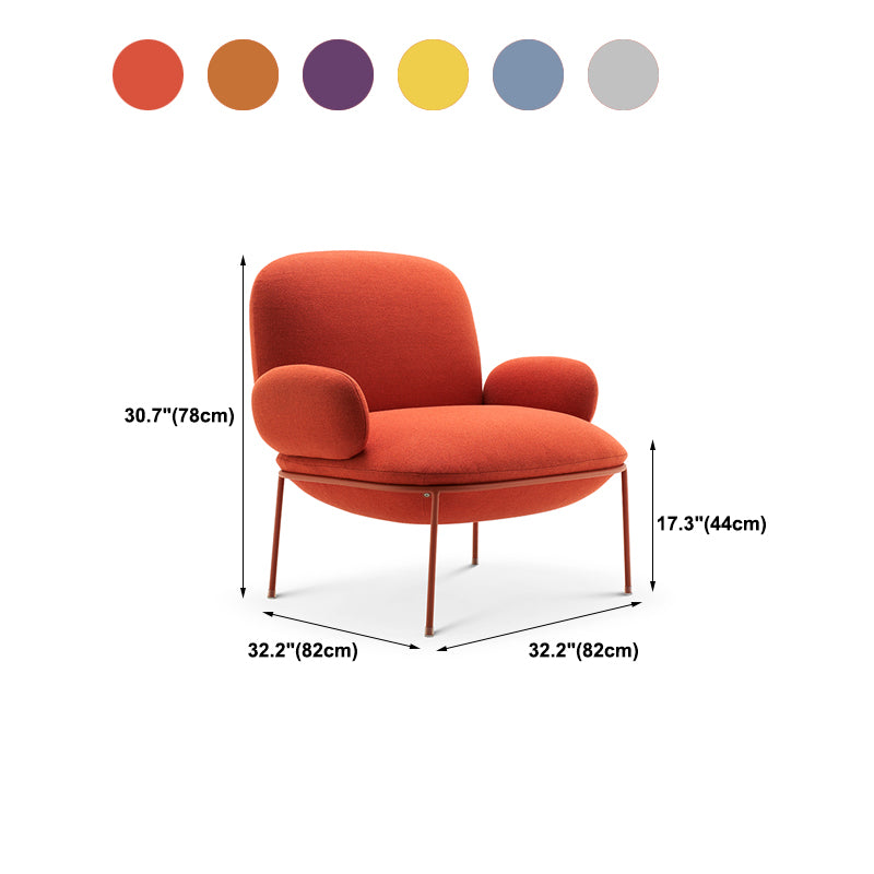 Contemporary 32.3"Wide Velvet Fixed Back Sponge 4 Legs Arm Chair