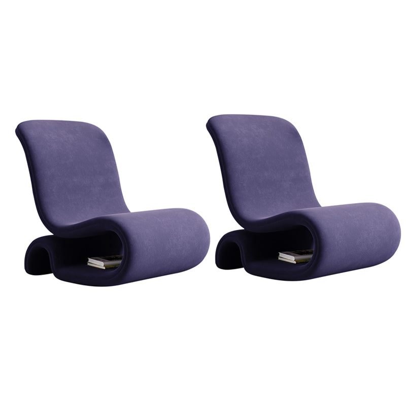 Contemporary 26 "Wide Velvet Fixed Back Sponge Armless Chair