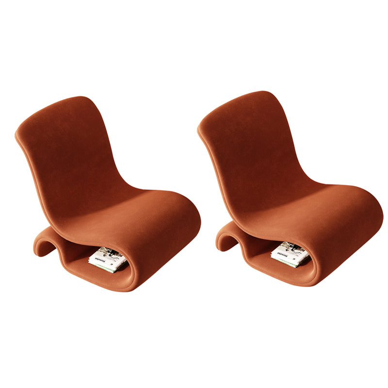 Contemporary 26 "Wide Velvet Fixed Back Sponge Armless Chair