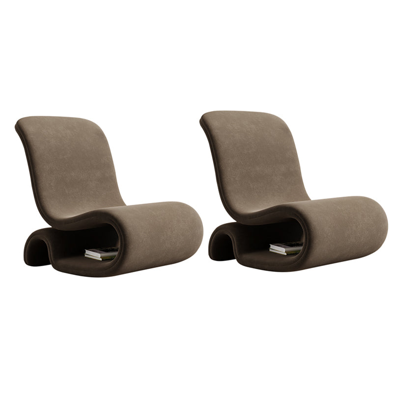 Contemporary 26 "Wide Velvet Fixed Back Sponge Armless Chair