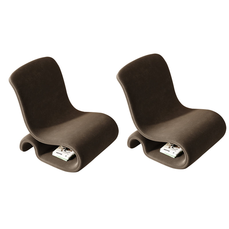 Contemporary 26 "Wide Velvet Fixed Back Sponge Armless Chair