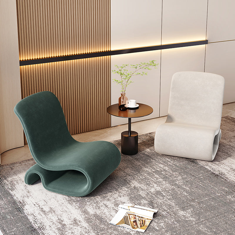 Contemporary 26 "Wide Velvet Fixed Back Sponge Armless Chair