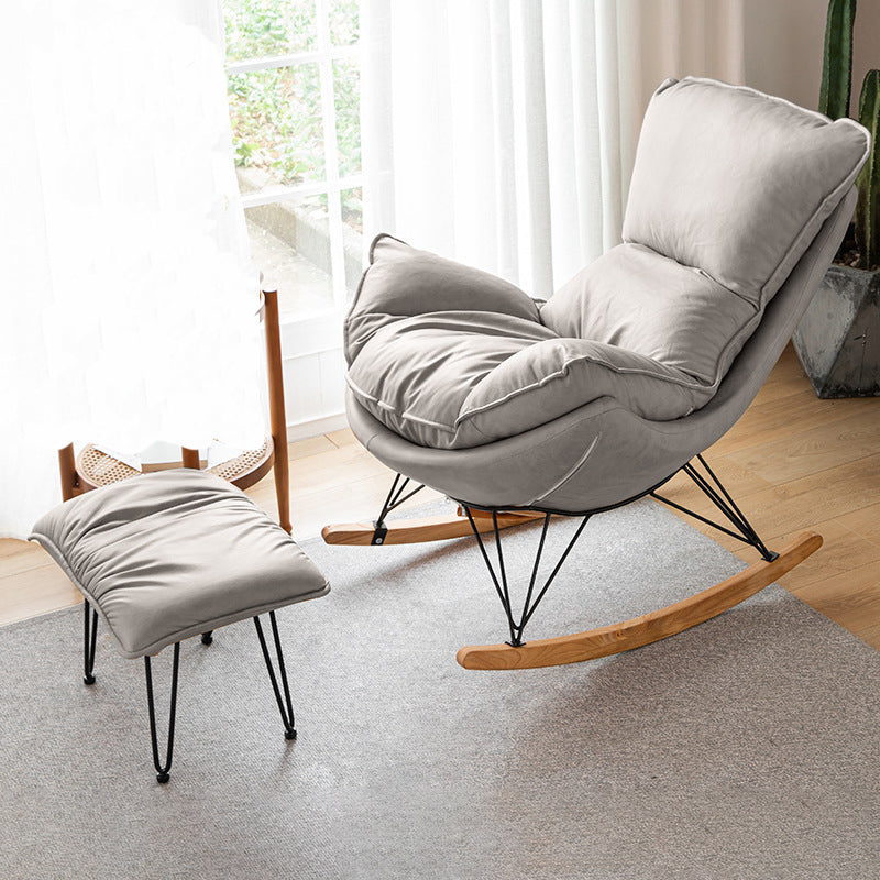 Modern Rocking Chair Solid Wood Rocker Chair with Light Legs