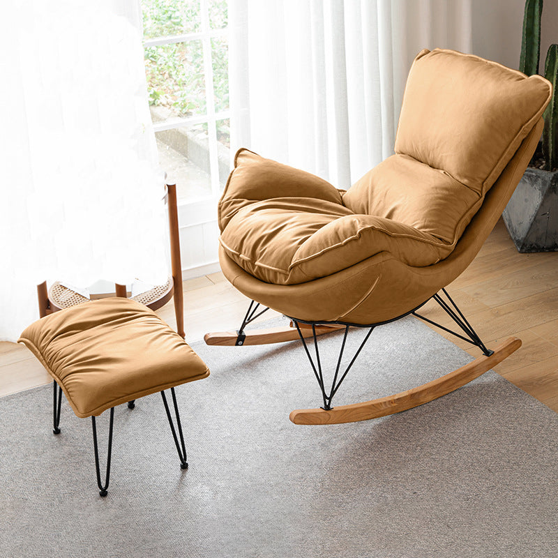 Modern Rocking Chair Solid Wood Rocker Chair with Light Legs