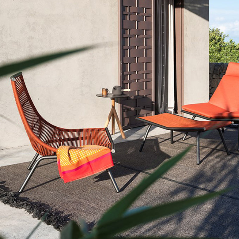 Modern Spindle Rocking Accent Chair Outdoor Woven Rope Rocker Chair