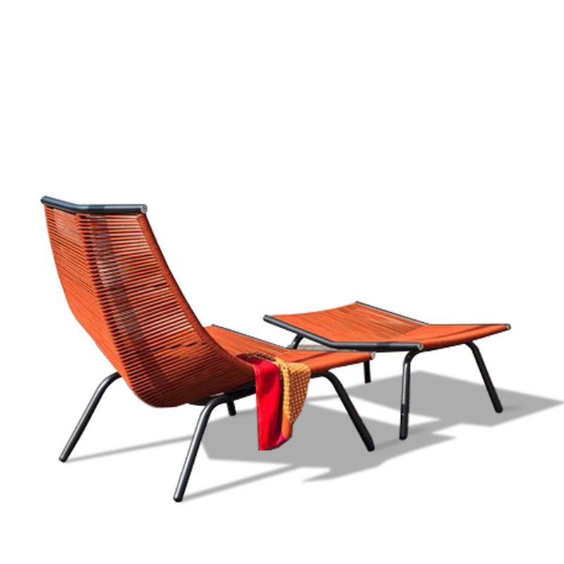 Modern Spindle Rocking Accent Chair Outdoor Woven Rope Rocker Chair