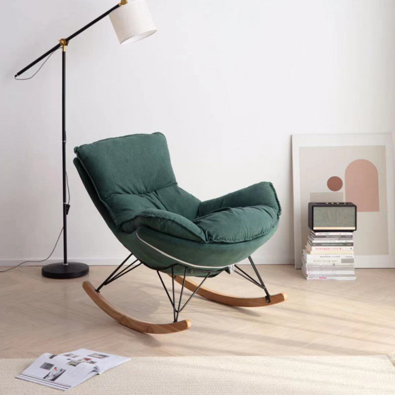Solid Wood Rocking Chair Modern Rocker Chair with Removable Cushions