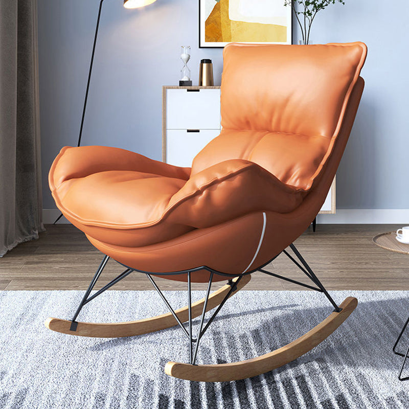 Contemporary Rocking Chair Solid Wood Rocker Chair with with Seat Cushion