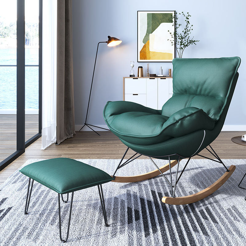 Contemporary Rocking Chair Solid Wood Rocker Chair with with Seat Cushion