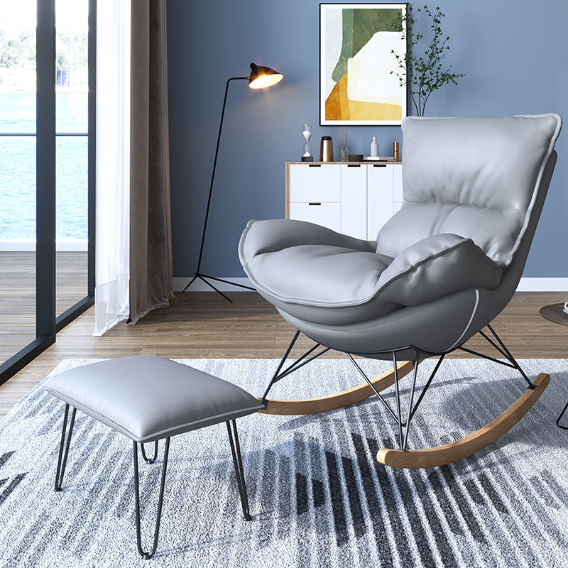 Contemporary Rocking Chair Solid Wood Rocker Chair with with Seat Cushion