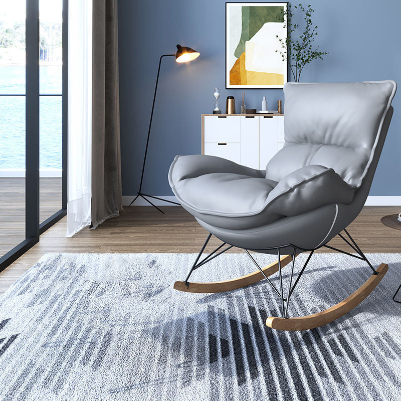 Contemporary Rocking Chair Solid Wood Rocker Chair with with Seat Cushion