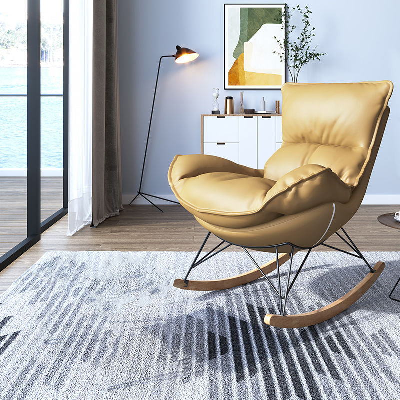 Contemporary Rocking Chair Solid Wood Rocker Chair with with Seat Cushion