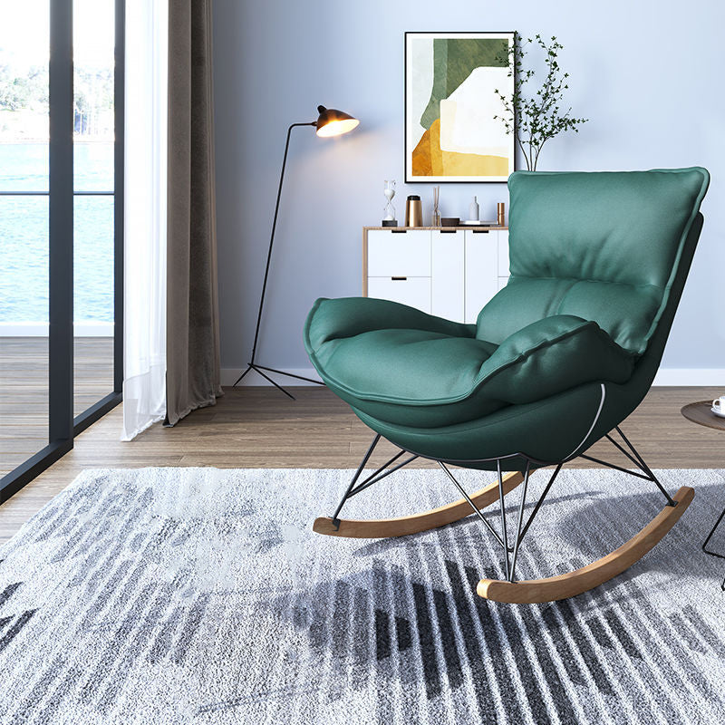 Contemporary Rocking Chair Solid Wood Rocker Chair with with Seat Cushion