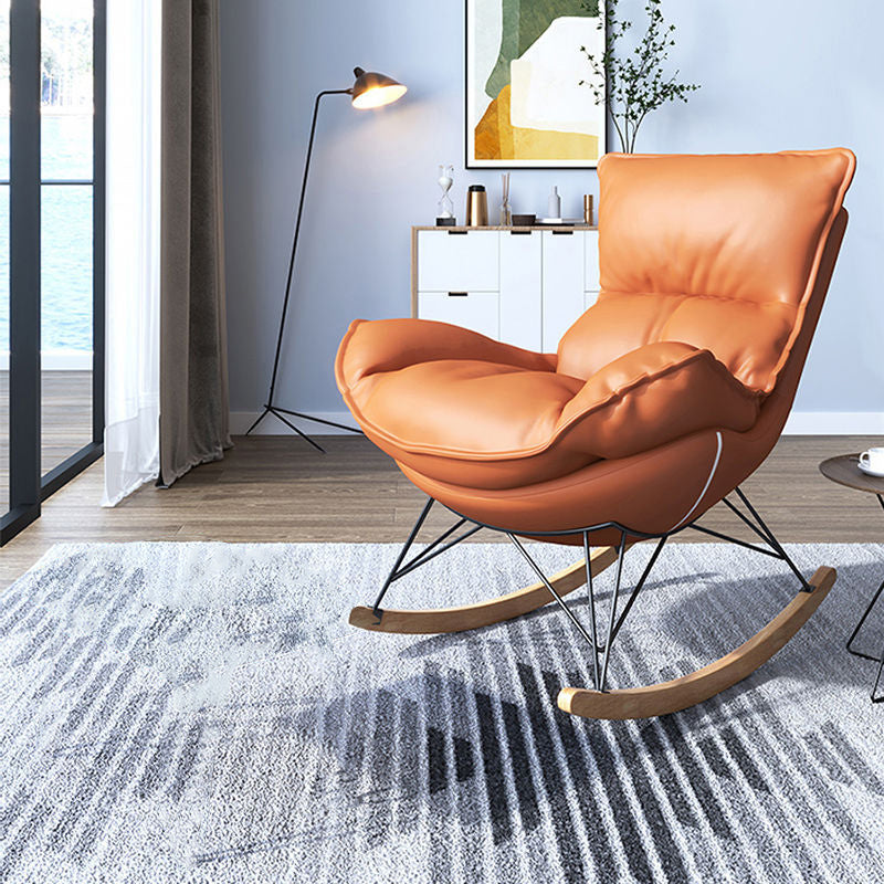 Contemporary Rocking Chair Solid Wood Rocker Chair with with Seat Cushion