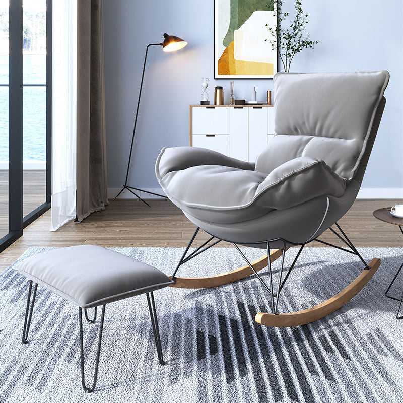 Contemporary Rocking Chair Solid Wood Rocker Chair with with Seat Cushion