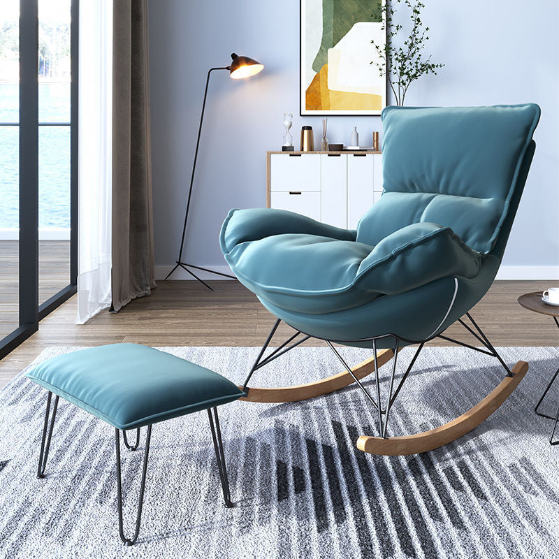 Contemporary Rocking Chair Solid Wood Rocker Chair with with Seat Cushion